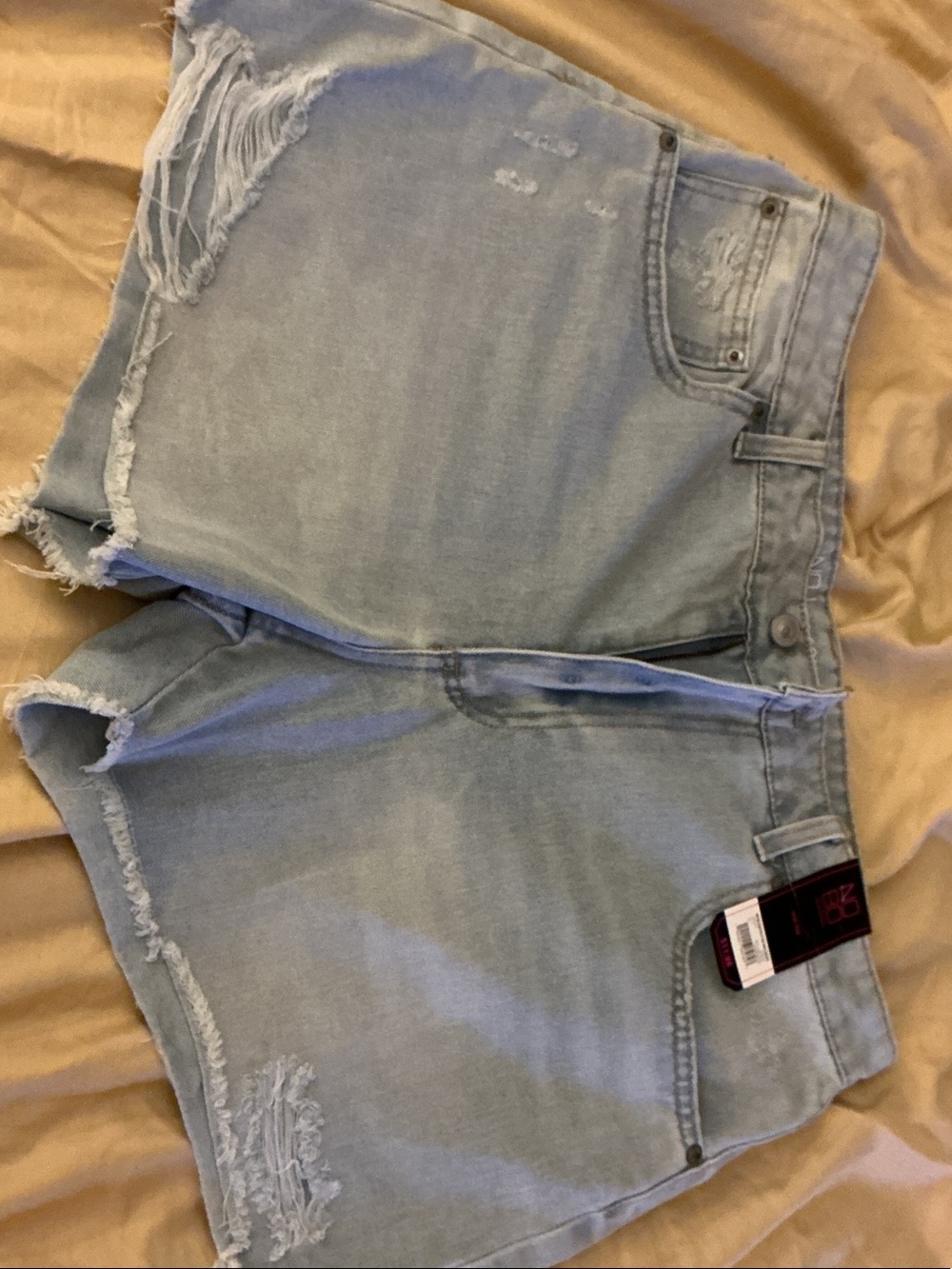 No Boundaries Light Blue Distressed Denim Shorts